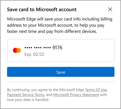 microsoft edge debit card saving